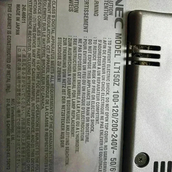 5/$25 Nec 2002 projector for repair, light broken only - Picture 11 of 11